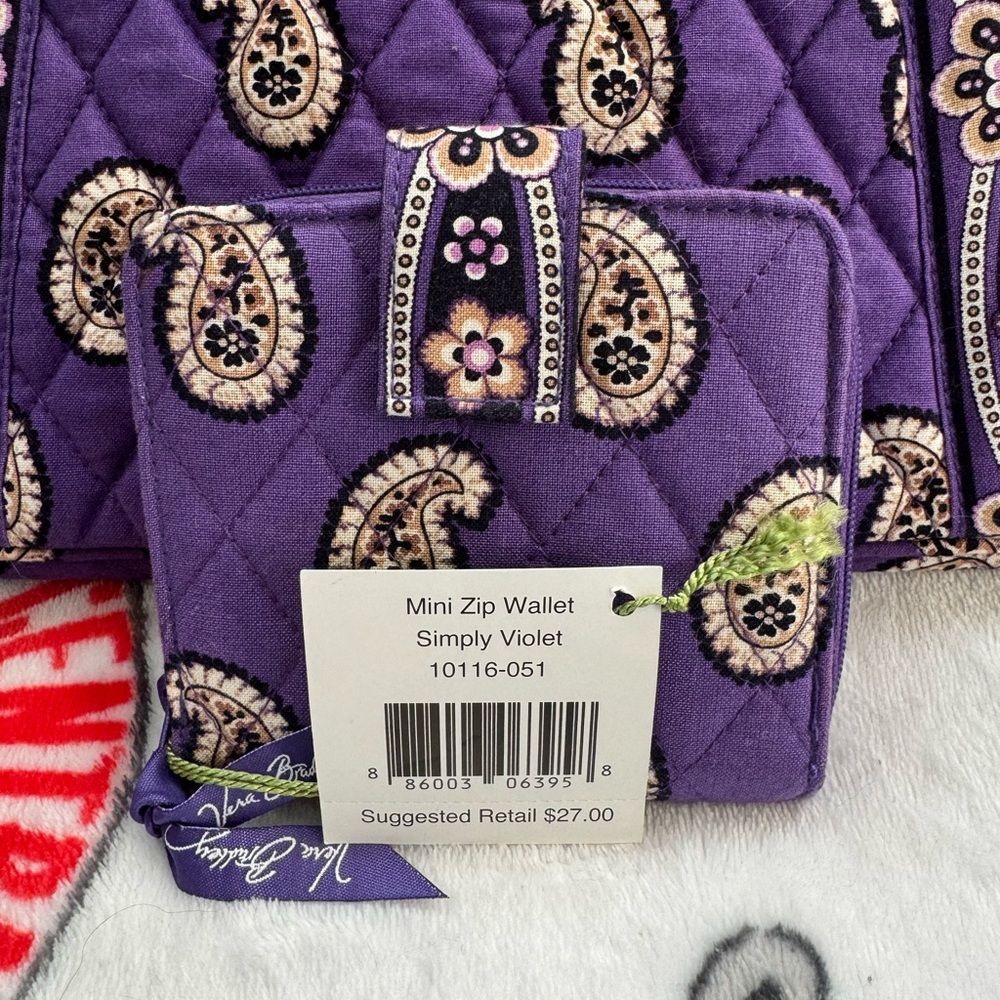 Vera Bradley Simply Violet Purse and Wallet Set - Picture 7 of 15